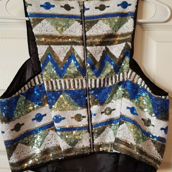 Do & Be Sequined Crop Top. Sz M - Picture 3 of 7